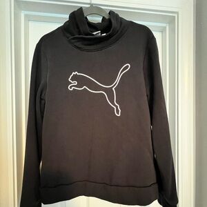 Black Puma Big Cat Logo Hoodie. Excellent Condition. Women’s L